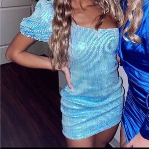 Super down one should sequin dress